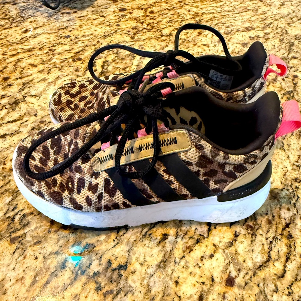 Adorable cheetah print Adidas sneakers